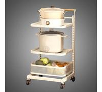 Carrello da cucina nero con 3 ripiani e 1 cestino, soluzione versatile per riporre piatti, pentole e accessori da cucina, perfetto per la casa