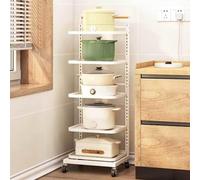 Carrello da cucina pieghevole con rotelle, per dispensa frutta e verdura, armadietto salvaspazio con 5 ripiani per la cucina di casa