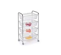 Carrello da Cucina Porta Frutta portafrutta 4 cestelli Colore Cromo 36 * 47 * 82 cm con Ruote ZAL-838361