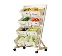 Carrello da cucina, portafrutta da cucina, carrello da dispensa multilivello con ruote per frutta e verdura, porta snack salvaspazio per cucina e lavanderia