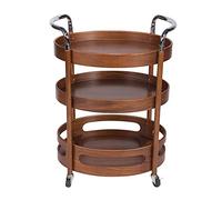 Carrello da cucina rimovibile a 3 ripiani per tè, crema, tè, bevande, cibo, mini bar, tavolino da bar, facile da montare (crema A)