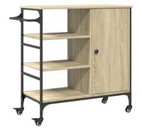 vidaXL Carrello da Cucina Rovere Sonoma 87,5x38,5x84,5 cm Multistrato
