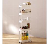 Carrello da cucina salvaspazio con rotelle, sottile per il bagno, perfetto per piccoli spazi come la cucina, soluzione multifunzionale per riporre oggetti.