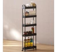 Carrello da cucina salvaspazio con ruote, carrello portaoggetti sottile per bagno e cucina, facile mobilità per piccoli spazi, perfetto per cucine e bagni