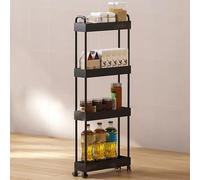 Carrello da cucina salvaspazio su ruote, carrello da bagno sottile perfetto per piccoli spazi come cucine e bagni