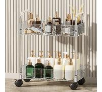 Carrello da cucina Slim Rolling Utility Cart - Organizer portaoggetti in acrilico su ruote, unità di scaffalatura trasparente per spazi ristretti, ideale per bagno e cucina