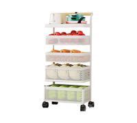 Carrello da cucina sottile con elevata capacità di carico traspirante design ispessito rack per cucina e soggiorno bianco 30 x 19 x 75 cm versatile ed elegante nizer