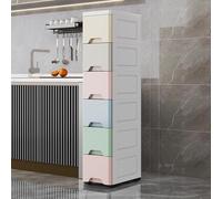 Carrello da cucina sottile con ripiani per spazi compatti, facile da spostare per un uso versatile in bagno, soggiorno e piccole aree
