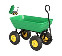 Outsunny Carrello da Giardino in Acciaio e PP con Vasca Ribaltabile