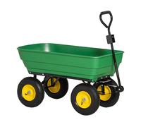 Outsunny Carrello da Giardino in Acciaio e PP con Vasca Ribaltabile