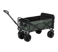 Carrello da Giardino 125x48x78-102 cm da 95L Pieghevole in Acciaio e Poliestere
