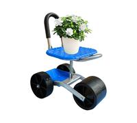 Carrello da giardino con seduta, sgabello da giardino con ruote regolabile in altezza, girevole a 360°, sedia da esterno per lavori sul, attività in garage, campeggio, seduta comoda durante il