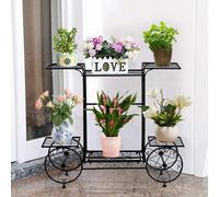Carrello da Giardino in Metallo a 6 Ripiani, Portavasi per Piante, Espositore per Fiori Specifiche:Stile: PastoraleSottotipo: Mensola per fioriNumero di ripiani: 6 livelliTipo: Supporto per piante/Por