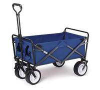 Carrello da giardino pieghevole portatile con 4 ruote, robusto carro da esterno, per campeggio, spiaggia e giardinaggio, carrello per la spesa resistente per un facile trasporto