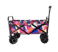 Carrello da giardino pieghevole portatile con ruote da 23,4 cm, carrello per la spesa per campeggio all'aperto e mercati, con doppio freno e cuscinetti a sfera, design resistente