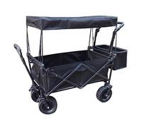 Carrello da giardino pieghevole portatile con tettoia, carrello per la spesa multifunzione per campeggio, spiaggia e viaggi, pieghevole