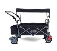 Carrello da giardino pieghevole resistente con tettoia 4 ruote multiuso Utility Wagon per campeggio all'aperto Capacità di carico 150 kg Carrello per la spesa portatile Chariot de Jardin.