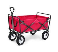 Carrello da giardino pieghevole, resistente, per campeggio, pesca, shopping, design a 4 ruote, capacità di carico 80 kg, multifunzione, per trasporto esterno