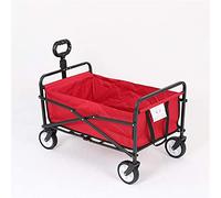 Carrello da giardino rosso pieghevole Utility Wagon portatile da spiaggia carrello da campeggio carrello per la spesa resistente carrello multiuso da giardino carriola per attrezzature esterne
