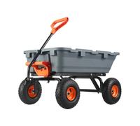 Carrello da giardino SucceBuy Carrello con cassone ribaltabile in polietilene durevole con struttura in acciaio a montaggio semplice Carro con cassone ribaltabile versatile con doppia maniglia 600lbs