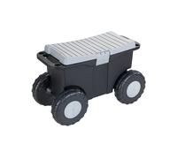 Carrello Da Giardino Xxl A 4 Ruote Con Coperchio A Seduta