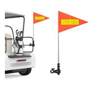 Carrello da golf, bandiera di sicurezza arancione con strisce riflettenti, asta telescopica, per carrello da golf, bicicletta e sedie a rotelle, 21 x 30 cm