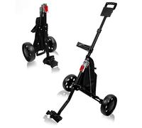 Carrello da golf leggero a 2 ruote con telaio in acciaio resistente e cinghie regolabili in rete, design compatto per golfisti che camminano