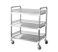 Carrello da laboratorio dentale in acciaio inox - Carrello da portata portatile a 2/3 strati con ruote per strumenti chirurgici e attrezzature camion a mano mobile per cliniche