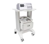 Carrello da laboratorio doppio negozio, carrello portatile resistente all'usura in acciaio inossidabile con cassetto, carico utile 100 kg,cucina trucco bagno carrello multiuso, bianco, nero, grigio