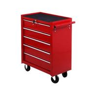 Carrello da Lavoro Cassettiera Porta Utensili Rosso 67.5x33x77 cm