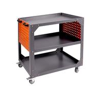 Carrello da lavoro mobile con piastra di sospensione laterale, carrello mobile a 3 livelli, organizer for utensili, officina di riparazione for garage e magazzino(82x78x55cm)