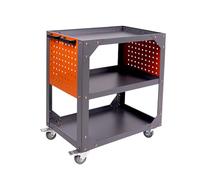 Carrello da lavoro mobile con piastra di sospensione laterale, carrello mobile a 3 livelli, organizer for utensili, officina di riparazione for garage e magazzino(82x68x45cm)