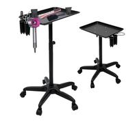 Carrello da lavoro per parrucchiere, carrello da salone, carrelli da barbiere con altezza regolabile, carrello in alluminio per salone di bellezza con rotella di scorrimento, carrello portautensili