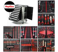 Carrello da Officina Pieno Premium Pro Vagone Attrezzi 8 Cassetti Incl. Crv