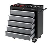 Carrello da Officina Portautensili a 5 Cassetti con Serratura Centrale, Cassettiera Portatile per Attrezzi