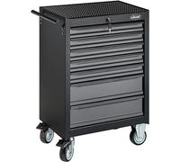 Carrello da officina ViGOR Serie M, vuoto V5489, 7 cassetti, 5 piatti e 2 alti, corpo verniciato a polvere, portata 400 kg, carrello portautensili, incl. maniglia e chiave