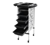 Carrello da parrucchiere, carrello da lavoro, carrello trolley stilista parrucchiere, dotato di 5 cassetti e ruote