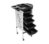 Carrello da parrucchiere, rettangolare, 6 piani, carrello per attrezzi da parrucchiere, carrello a 5 cassetti, barbiere, carrello da lavoro, adatto per parrucchieri e altri luoghi a casa (bianco)