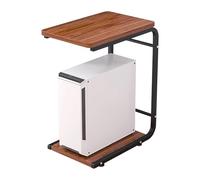 Carrello da portata a forma di C con telaio in acciaio spesso 20 mm, supporto per stampante e ufficio nizer 46 x 30 x 58 cm, colore: marrone, ideale per casa, ufficio e cucina
