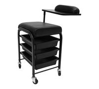 Carrello da portata con 3 cassetti e poggiapolsi | Carrello cosmetico mobile per manicure e pedicure | per parrucchieri e spa