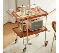 Carrello da portata industriale con ruote, portabottiglie a 2 livelli per casa, soggiorno, sala da pranzo, cucina, elegante e funzionale