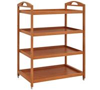Carrello da portata multifunzione portatile con altezza regolabile, facile da montare, manico arcuato, 2 misure, per cucina e camera da letto, marrone, 60 x 33 x 98 cm, perfetto per intrattenere!