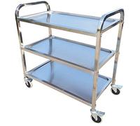 Carrello da portata portatile multifunzionale - Carrello manuale in acciaio a 3 livelli per ristoranti e bar Resistenza alle alte temperature facile da pulire 3 grigio 85 x 45 x 90 cm