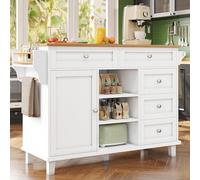 Carrello da pranzo (134 x 46 x 92 cm), moderno e semplice, bianco, con design combinato, a doppio uso, mobile e solido