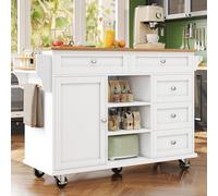 Carrello da pranzo (134 x 46 x 92 cm), moderno e semplice, colore nero, cassettiera combinata, design a doppio uso, mobile e solido, adatto per cucine domestiche (bianco)