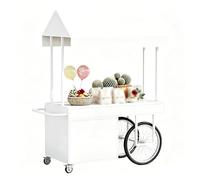 Carrello da pranzo portatile con tettoia parasole e ruote, bancarella di vendita all'aperto, bancarella del mercato notturno, bancarella mobile per matrimoni, fiere, feste