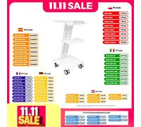 Carrello da salone a 3 livelli - Capacità di 220 libbre, alimentato con 3 prese, facile mobilità