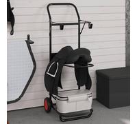 Carrello da Sella Pieghevole Nero in Acciaio