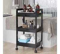 Carrello da spa in legno con cassetti, carrello multifunzione su ruote, per bellezza e uso ospedaliero (bianco)