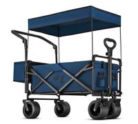 Carrello da spiaggia con tettuccio parasole e cestino portaoggetti